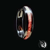 White & Red Mammoth Fossil Glow Wedding Bands