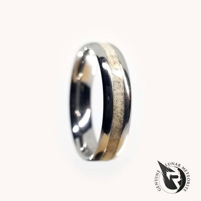 White Mammoth Fossil Glow Wedding Bands