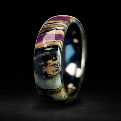 Carbon Fiber Men's Ring with Galaxy Glow Inlay Meteorite Band | Revolution  Jewelry