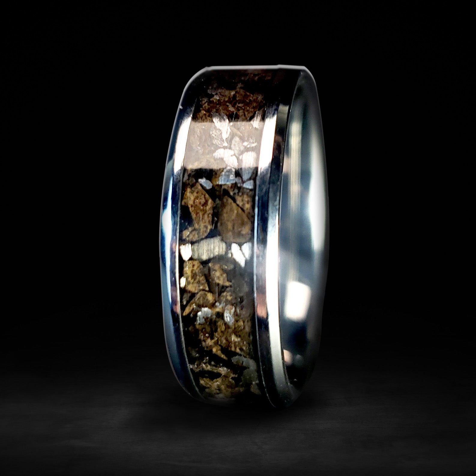 The Romeo & Juliet- Couples Meteorite Rose Gold His & Hers Wedding Rings |  Madera Bands