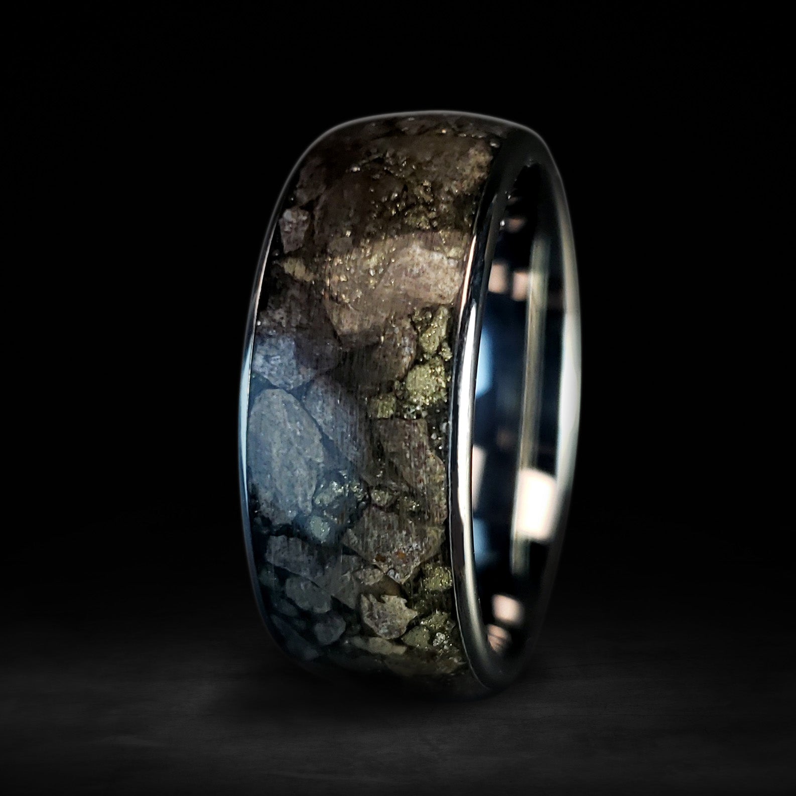 Spike – Stegosaurus Fossil Bone & Pyrite Ring