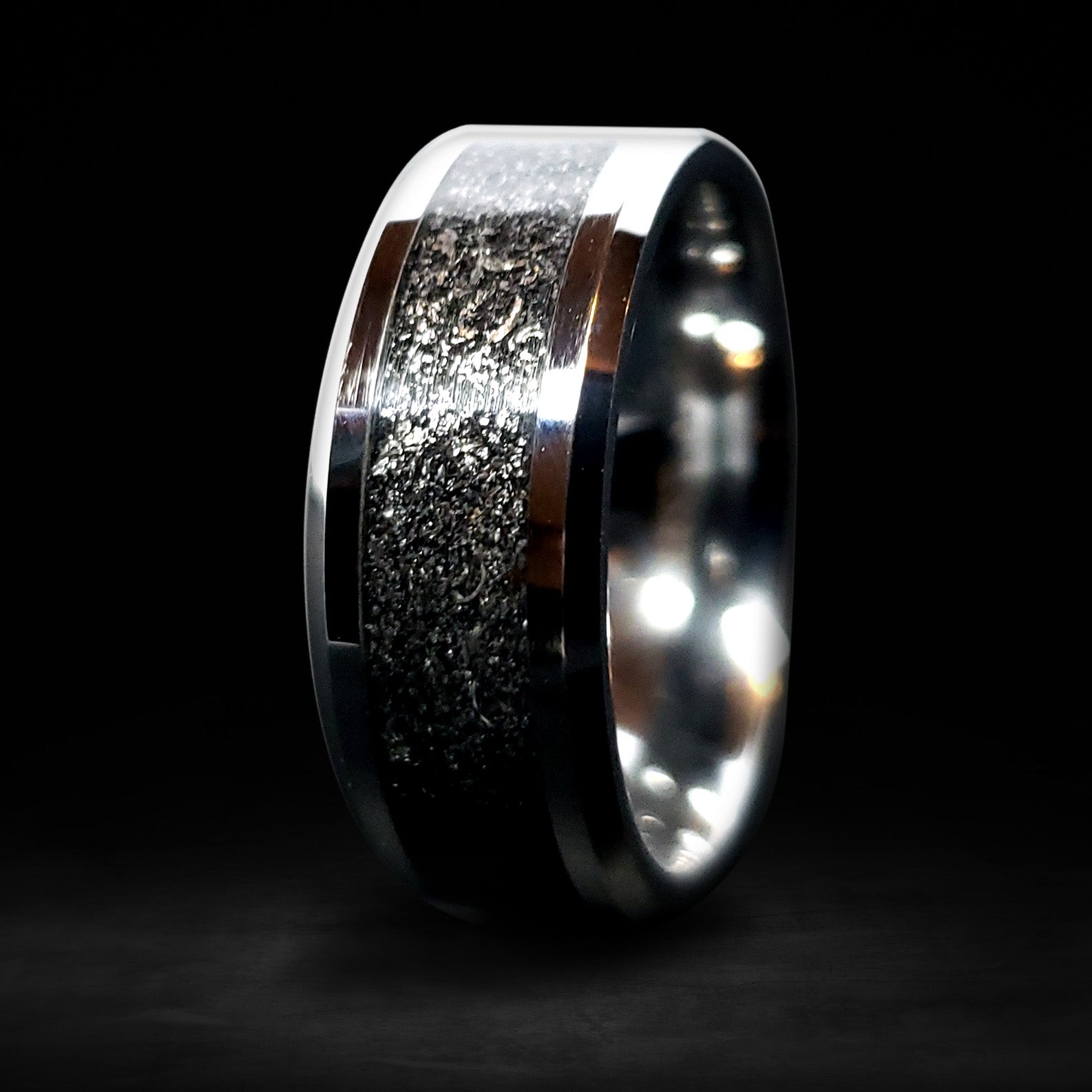 SILVER METEORITE RING, Meteorite Wedding Ring, Real Meteorite Ring, Me